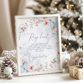 Wintersneeuw elegante ringjacht vrijgezellenfeest  poster