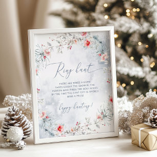 Wintersneeuw elegante ringjacht vrijgezellenfeest  poster