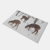 Wintersneeuw en deer Doormat Deurmat (Schuin)