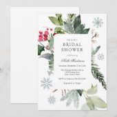 Wintersneeuw en groenblijvend Vrijgezellenfeest Kaart (Voorkant / Achterkant)