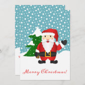 Wintersneeuw en kerstmis feestdagenkaart (Voorkant / Achterkant)