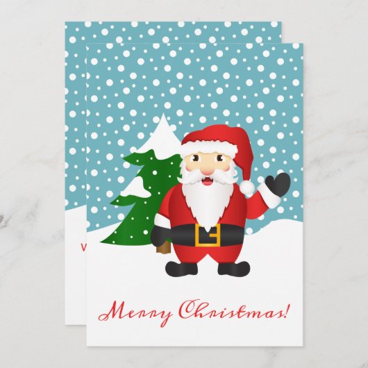 Wintersneeuw en kerstmis feestdagenkaart (Voorkant / Achterkant)