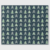 Wintersneeuw Evergreen Trees Cadeaupapier (Vlak)