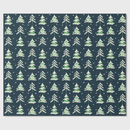Wintersneeuw Evergreen Trees Cadeaupapier