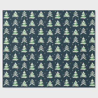 Wintersneeuw Evergreen Trees Cadeaupapier