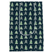 Wintersneeuw Evergreen Trees Medium Cadeauzakje (Achterkant)