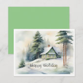 Wintersneeuw Feestdagenkaart (Voorkant / Achterkant)