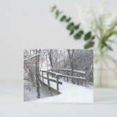 Wintersneeuw gedekte bridgekaart briefkaart (Staand voorkant)