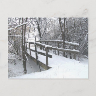 Wintersneeuw gedekte bridgekaart briefkaart