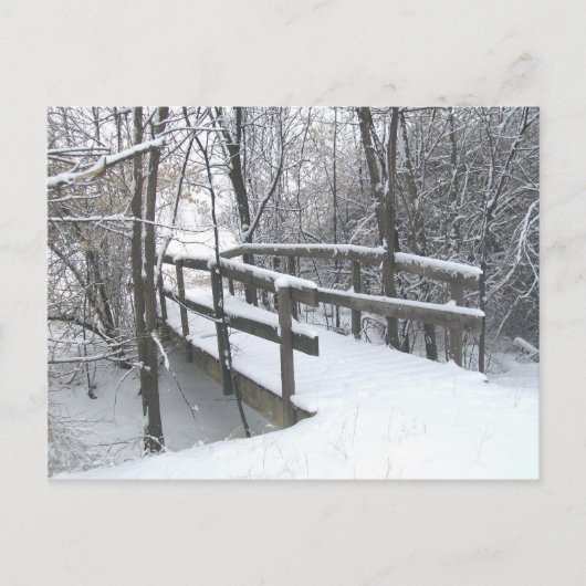 Wintersneeuw gedekte bridgekaart briefkaart (Voorkant)