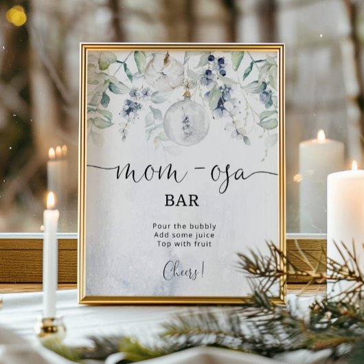 Wintersneeuw geslachtsneutraal mam-osa bar poster