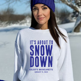 Wintersneeuw Grappig Bachelorette-feest Wit & Blau Trui