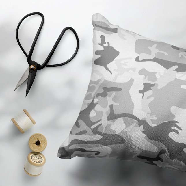 Wintersneeuw Grijs Camouflage, Militair, Leger Accent Kussen (Creator heeft geüpload)