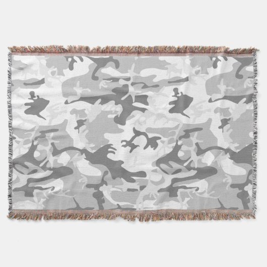 Wintersneeuw Grijs Camouflage, Militair, Leger Deken (Voorkant)