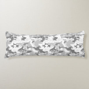 Wintersneeuw Grijs Camouflage, Militair, Leger Lichaamskussen
