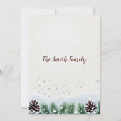 Wintersneeuw herfst bruine dennenappels Kerstfeest Kaart (Achterkant)