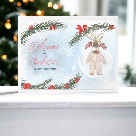 Wintersneeuw ijs Kerst baby shower welkom Poster