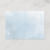 Wintersneeuw ijsblauw geschenken register QR baby Informatiekaartje (Achterkant)