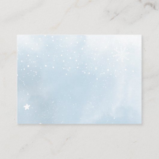 Wintersneeuw ijsblauw geschenken register QR baby Informatiekaartje (Achterkant)