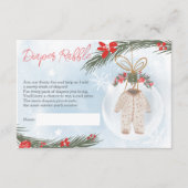 Wintersneeuw ijsblauwe luier loterij baby shower informatiekaartje (Voorkant)