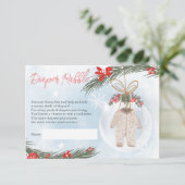 Wintersneeuw ijsblauwe luier loterij baby shower informatiekaartje (Staand voorkant)