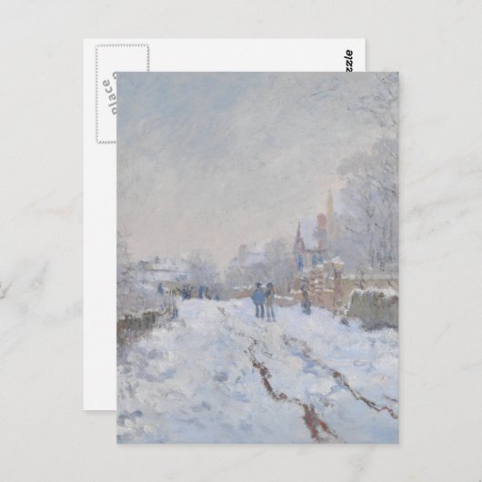 Wintersneeuw in Argeteuil Briefkaart (Voorkant / Achterkant)