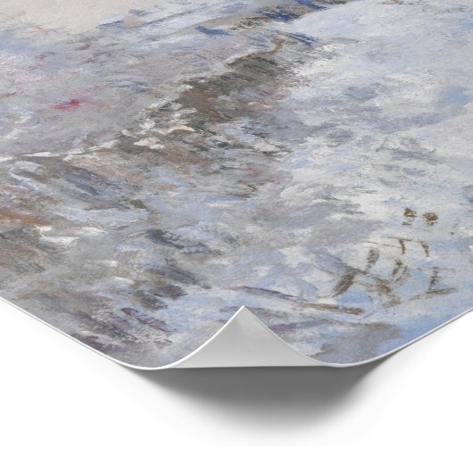 Wintersneeuw in Argeteuil Poster (Hoek)