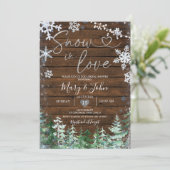 wintersneeuw in de liefde Snowflake Vrijgezellenfe Kaart (Staand voorkant)