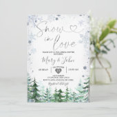 Wintersneeuw in de Vrijgezellenfeest van de liefde Kaart (Staand voorkant)