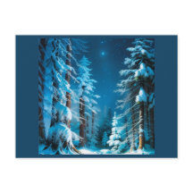 Wintersneeuw in een sterrenbos