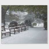 Wintersneeuw in het park cadeaupapier (Vlak)