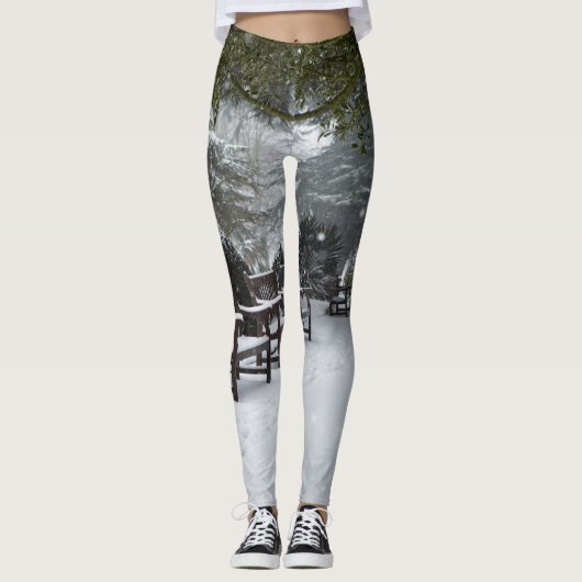 Wintersneeuw in het park leggings (Voorkant)