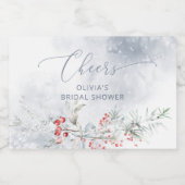 Wintersneeuw in het Vrijgezellenfeest van de liefd Sparkling Wijnetiket (Enkel label)