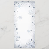 Wintersneeuw in liefde Snowflake Vrijgezellenfeest Menu (Achterkant)