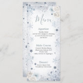 Wintersneeuw in liefde Snowflake Vrijgezellenfeest Menu (Voorkant / Achterkant)