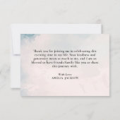 Wintersneeuw in liefde witte bloemige Bruidsmeisje Bedankkaart (Achterkant)