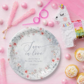 Wintersneeuw in Love elegante Bruids douche Papieren Bordje (Feest)