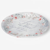 Wintersneeuw in Love elegante Bruidsdouche Papieren Bordje (Gekanteld)