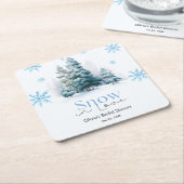 Wintersneeuw in Love Sneeuwvlokken Bruidsmeisjesfe Kartonnen Onderzetters (Schuin)