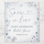 Wintersneeuw in Love Snowflake Bruidsmeisjesfeest Wijn Etiket (Enkel label)
