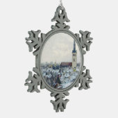 Wintersneeuw in Tallinn - Ests kerstfeest Tin Sneeuwvlok Ornament (Links)