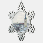 Wintersneeuw in Tallinn - Ests kerstfeest Tin Sneeuwvlok Ornament (Rechts)