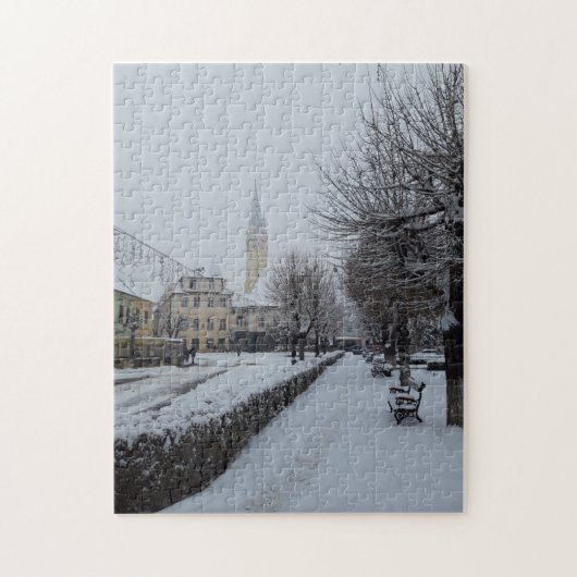 Wintersneeuw in Transsylvanië Legpuzzel (Verticaal)
