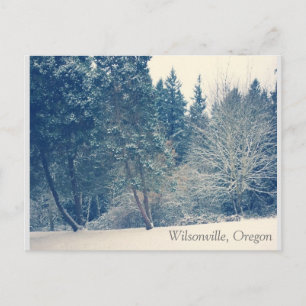 Wintersneeuw in Wilsonville, Oregon Briefkaart