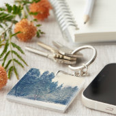 Wintersneeuw in Wilsonville, Oregon Sleutelhanger (Voorkant Rechts)