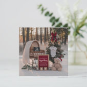 Wintersneeuw kerst zwangerschapsaankondiging kaart (Staand voorkant)