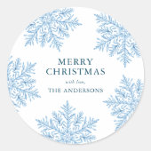 Wintersneeuw Kerstmis Ronde Sticker (Voorkant)