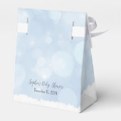 Wintersneeuw Koud Buiten Blauw Baby shower Herten Bedankdoosjes (Achterkant)