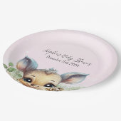 Wintersneeuw Koud Buiten Roze Baby shower Herten Papieren Bordje (Gekanteld)