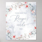 Wintersneeuw laat hier uw receptenkaart achter poster (Voorkant)